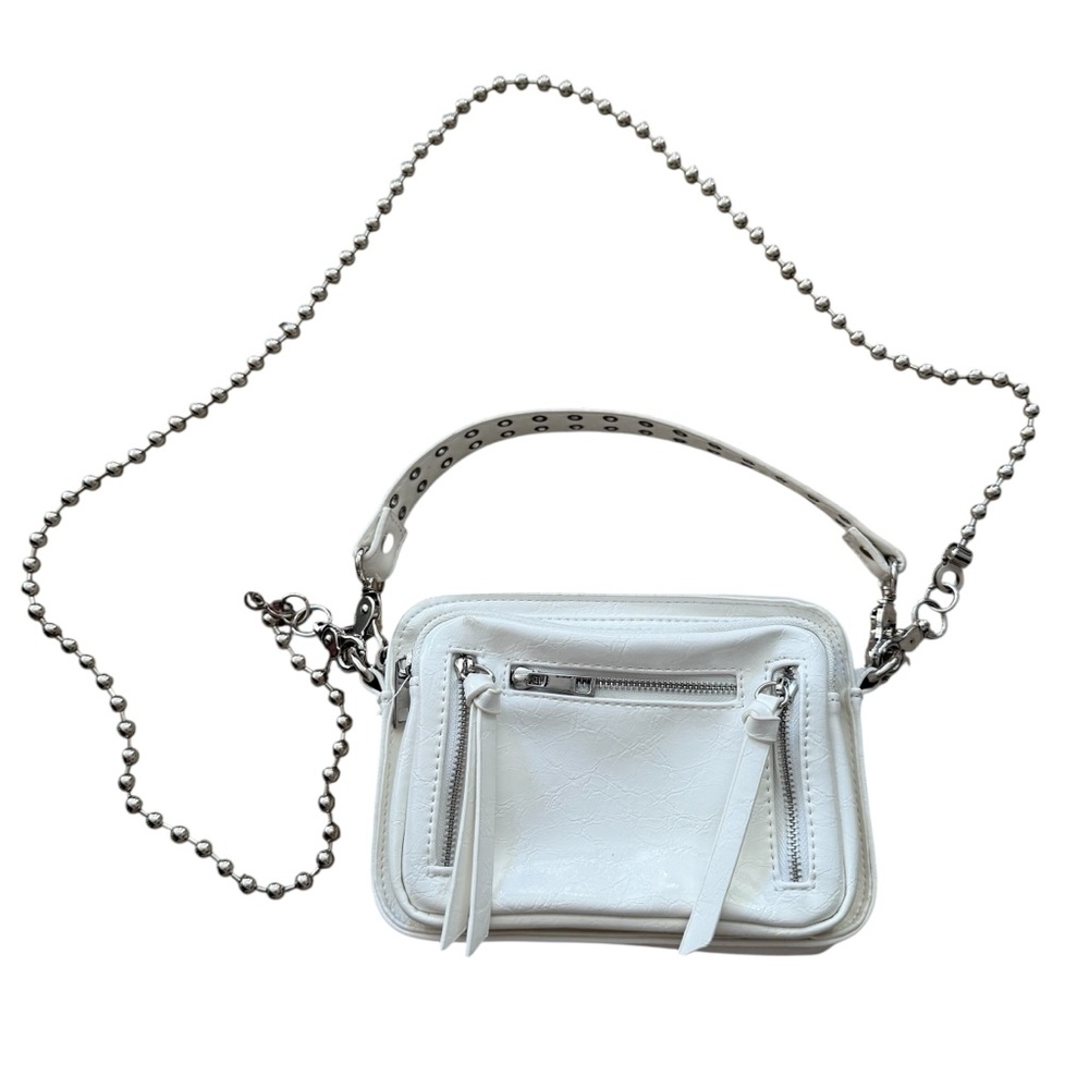 Urban Outfitters White Crossbody Bag with Chain Strap